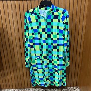 IBKUL Vibrant Checkered Zip-Up Dress
